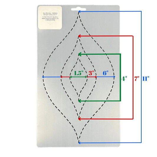 2410 Marquise Series 11"x6",7"x3", and 3.5"x11.5" Stencil