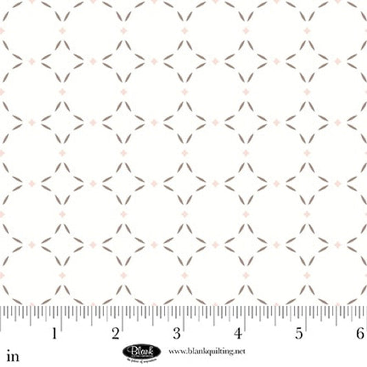 White Grid Sugar Dreams Cotton 44"/45" Fabric Per Yard