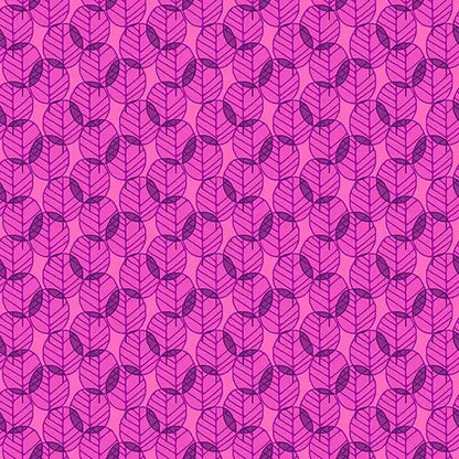 Pink On Pink Otter Romp Fan Leaves Cotton 44"/45" Fabric Per Yard