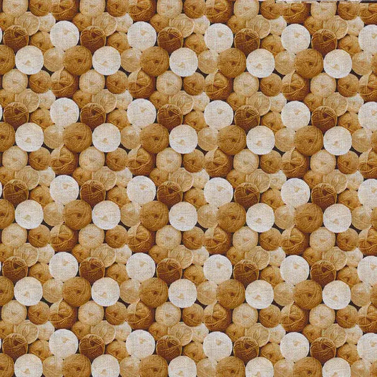 Brown Gold My Pet Family Yarn Balls Cotton 44"/45" Fabric Per Yard