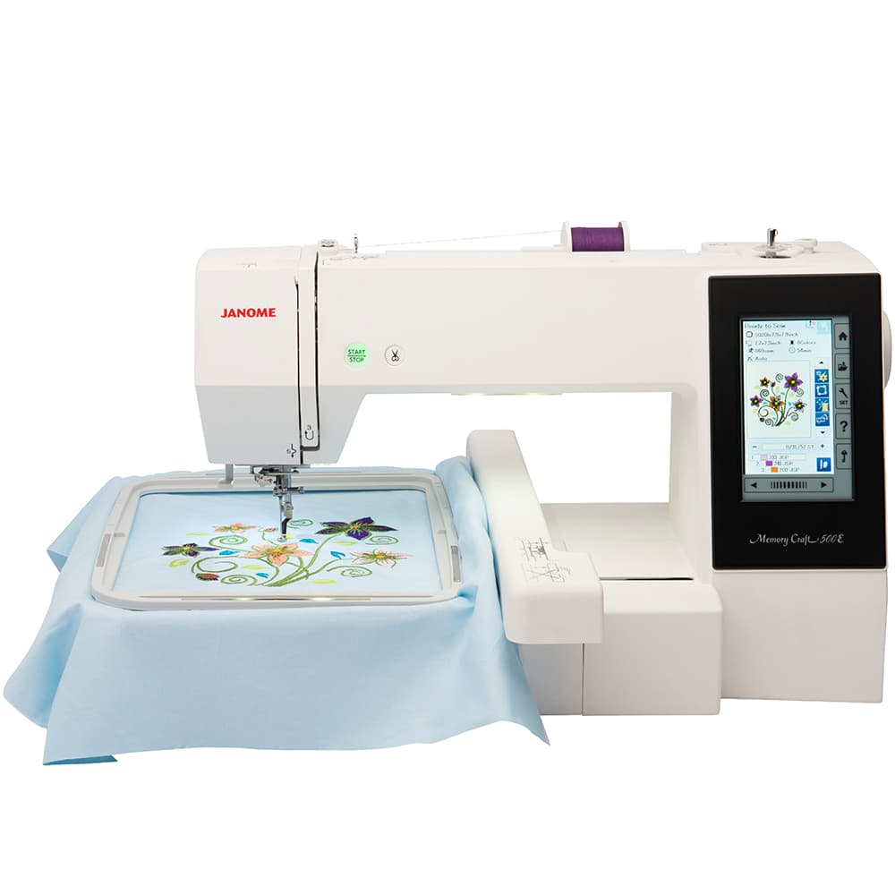 Janome Memory Craft 500E Limited Edition Embroidery Machine with FREE Bundle