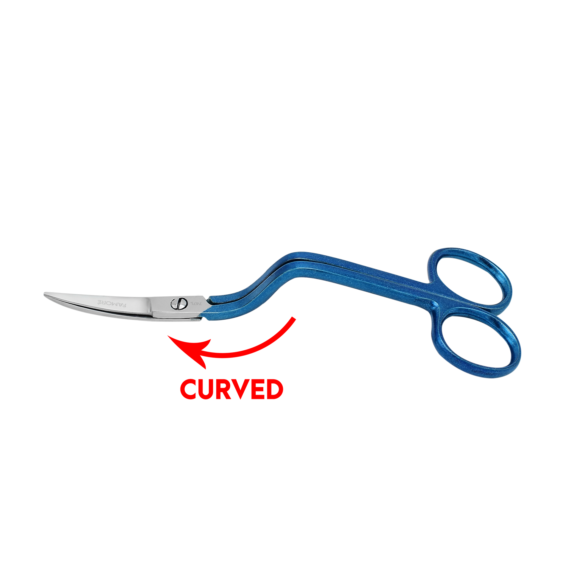 747L - True Left-Handed Double Curved Machine Embroidery Scissors (6in.)