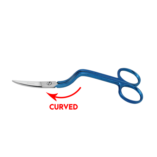 747L - True Left-Handed Double Curved Machine Embroidery Scissors (6in.)