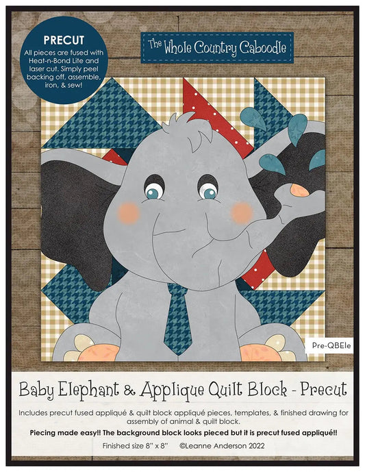 Baby Elephant & Applique Quilt Block Precut Fused Applique Pack