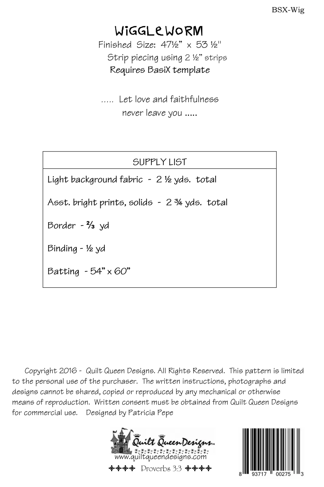 BasiX Wiggleworm Pattern