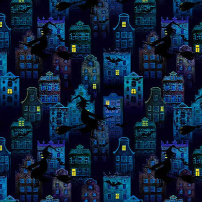 Batty Witch Digital Cuddle Multi Fabric per yard