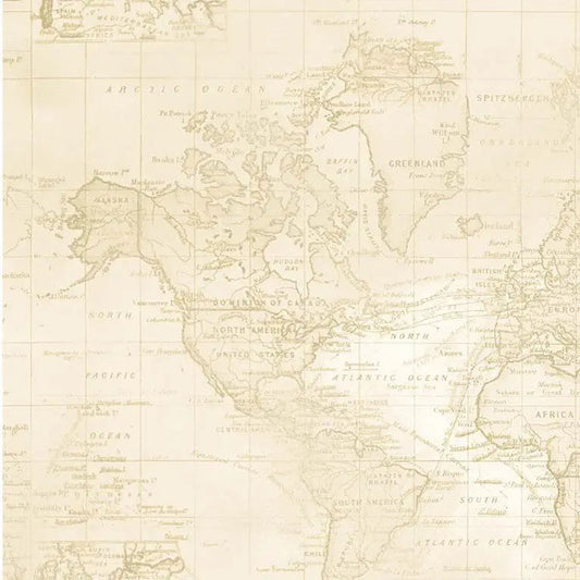 Beige Sea Navigation Cotton Wideback Fabric per yard