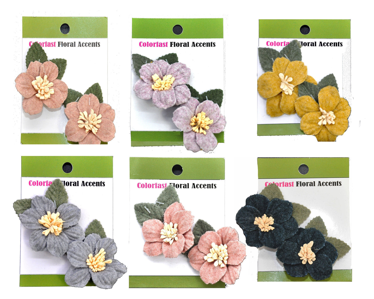Belagio Enterprises - 2" x 2 1/2" Velvet Flower and Leaves Appliqués (2pcs per Card; 6 Cards Per Order) - BPP-A3-10 Gold
