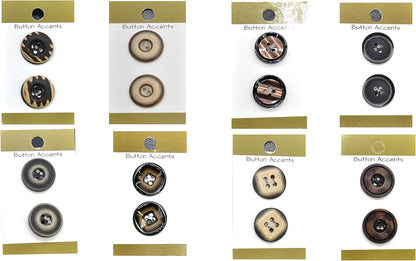 Belagio Enterprises - 2pcs Colorfast Resin Buttons (6 Cards Per Order) | BPP-B7 Brown