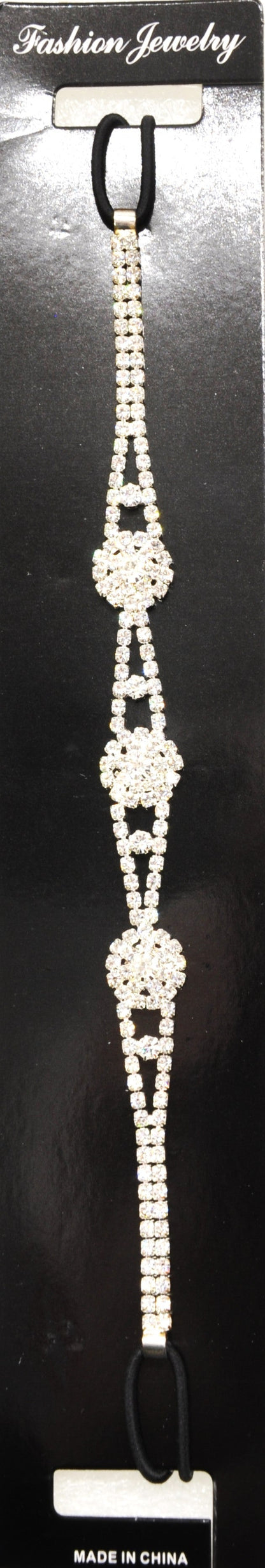 Belagio Enterprises - 6pcs Silver Rhinestone Elastic Headband - BRH-1