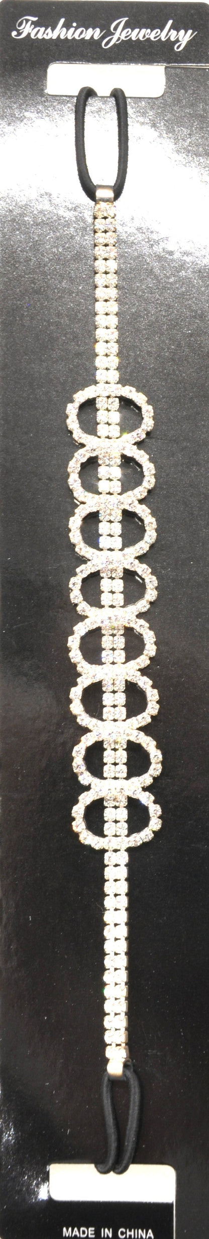 Belagio Enterprises - 6pcs Silver Rhinestone Elastic Headband - BRH-2