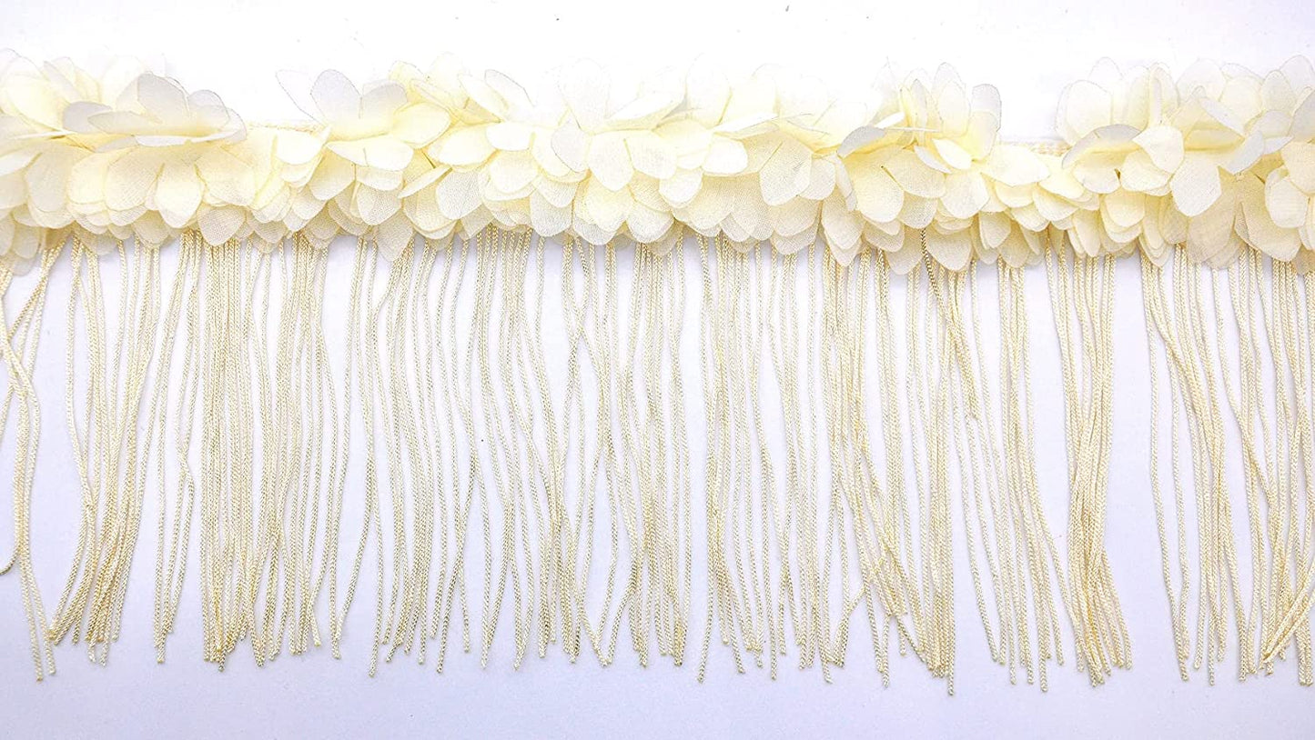 Belagio Enterprises Chainette Fringe, White, Beige  and Black