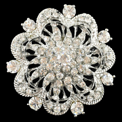 Belagio Enterprises -  Rhinestone Brooch - 2" W x 2" L - BW-136