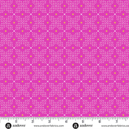 Berry Double Crossed Color Pop Playground Cotton 44"/45" Fabric Per Yard