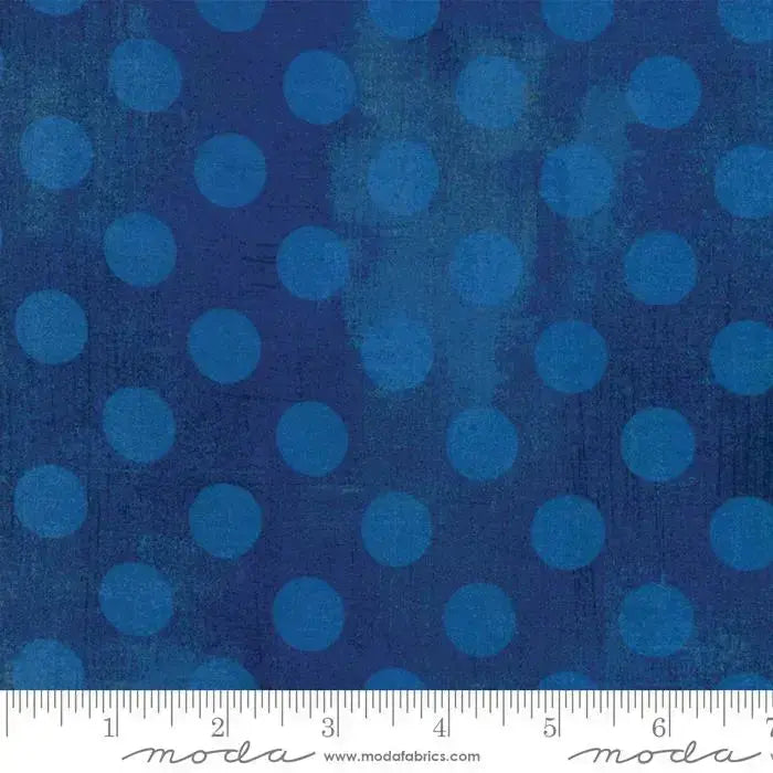 Blue Cobalt Hits The Spot Grunge Cotton Wideback Fabric - ( 1 Yard Pack )