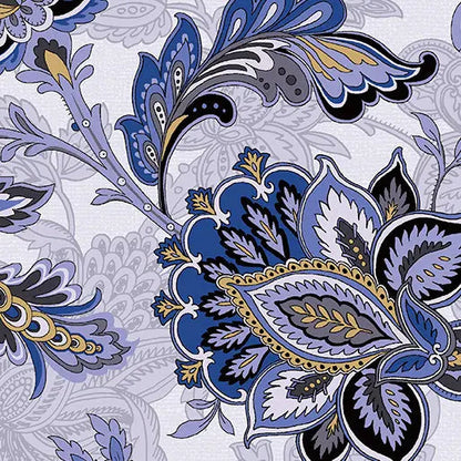 Blue Footstool Cotton Wideback Fabric