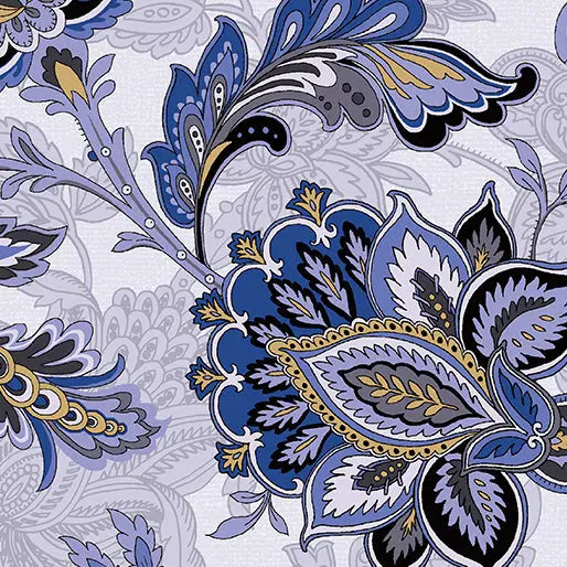 Blue Footstool Cotton Wideback Fabric - ( 7/8 Yard Pack )