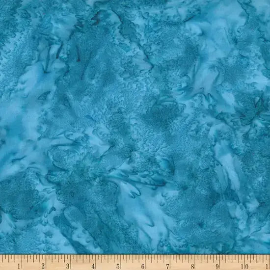 Blue Lake Watercolor Waves Batik Wideback Fabric per yard
