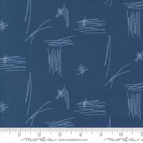 Bluish Stitches Blueprint 44"/45" Fabric Per Yard