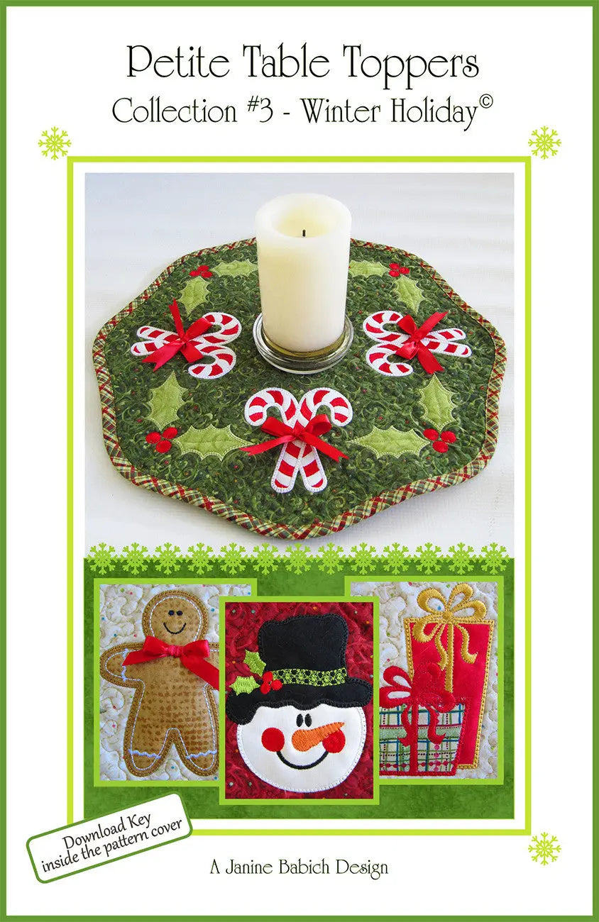 CD Petite Table Toppers Col 3- Winter Holiday Machine Embroidery