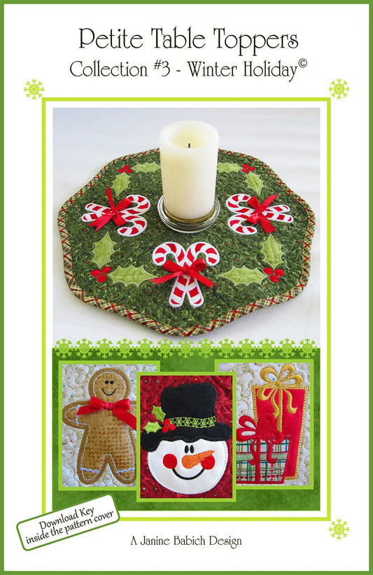 CD Petite Table Toppers Col 3- Winter Holiday Machine Embroidery