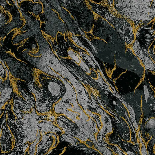 Charcoal Marbled Earth Cotton 44”/45" Fabric Per Yard