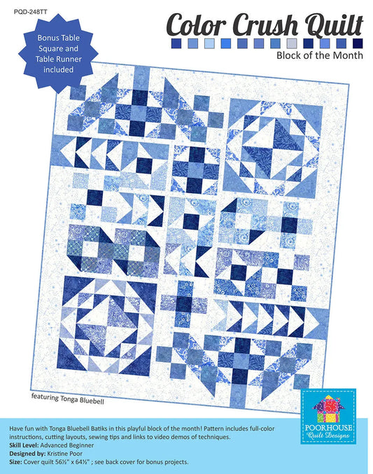 Color Crush Block of the Month for Tonga Bluebell