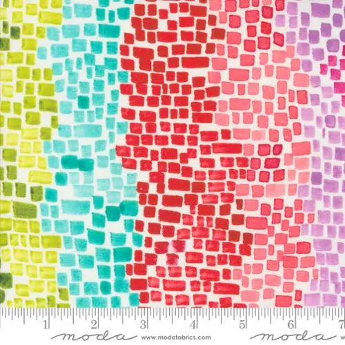 Coming Up Roses Blenders Watercolor Multi Rainbow 44"/45" Fabric Per Yard