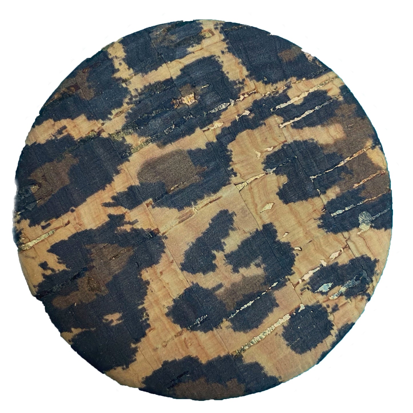Cork Button (Leopard Print) - 2 Inch Large - BCB-1015L (1pc x 3 Cards Per Order)