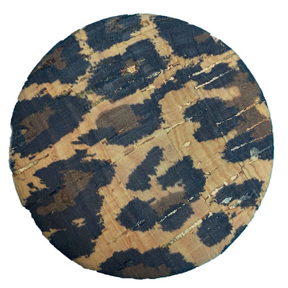 Cork Button (Leopard Print) - 2 Inch Large - BCB-1015L (1pc x 3 Cards Per Order)