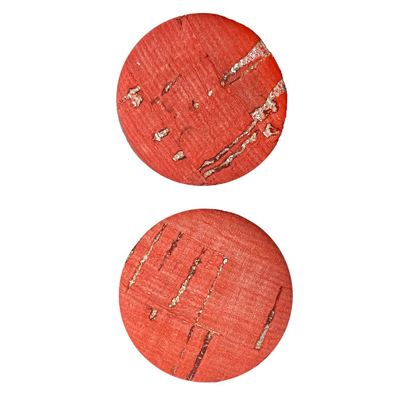 Cork Button (Red) - 1 Inch Small - BCB-98-22S (2pcs x 3 Cards Per Order)