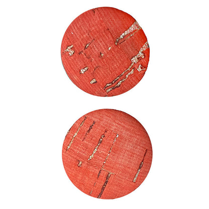 Cork Button (Red) - 1 Inch Small - BCB-98-22S (2pcs x 3 Cards Per Order)