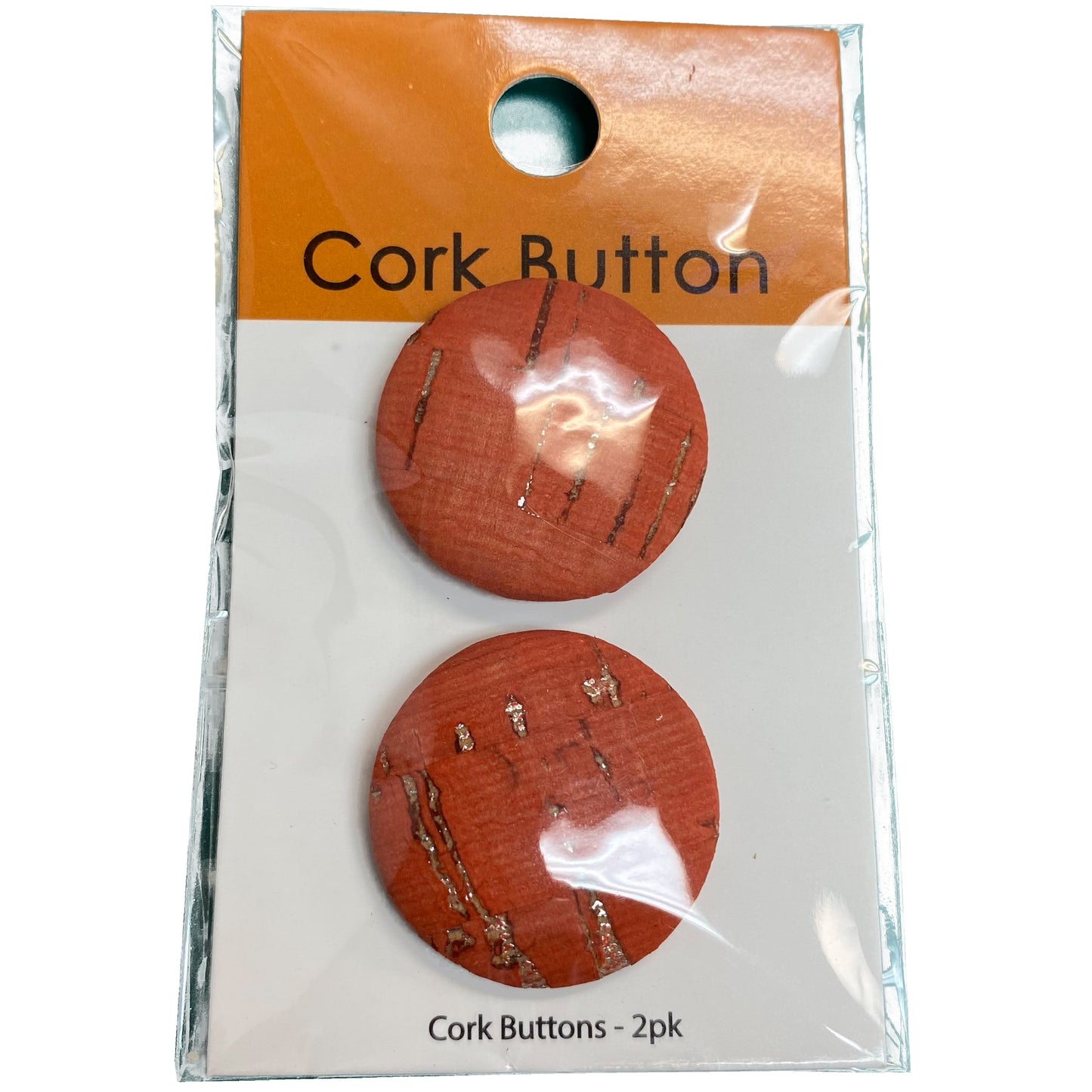 Cork Button (Red) - 1 Inch Small - BCB-98-22S (2pcs x 3 Cards Per Order)