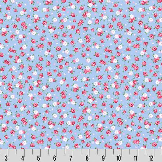 Cottage Rose Lane Kensington Quilting Cuddle Blue Bonnet Fabric per yard