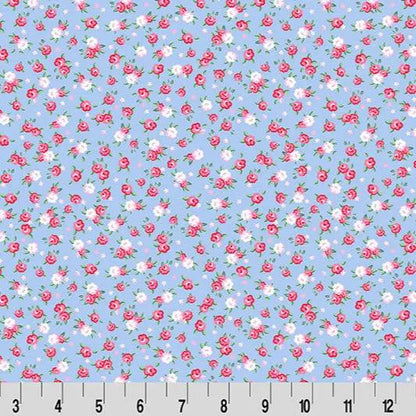 Cottage Rose Lane Kensington Quilting Cuddle Blue Bonnet Fabric per yard