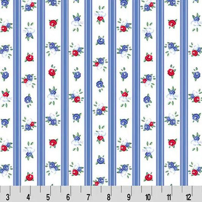 Cottage Rose Lane Nottinghill Quilting Cuddle Blue Bonnet Fabric per yard