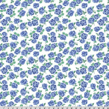 Cottage Rose Lane Yorkshire Quilting Cuddle Blue Bonnet Fabric per yard