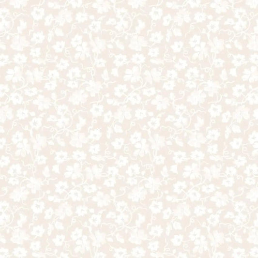 Cream Packed Ditsy La Fleur Flannel Cotton 42"/43" Fabric Per Yard