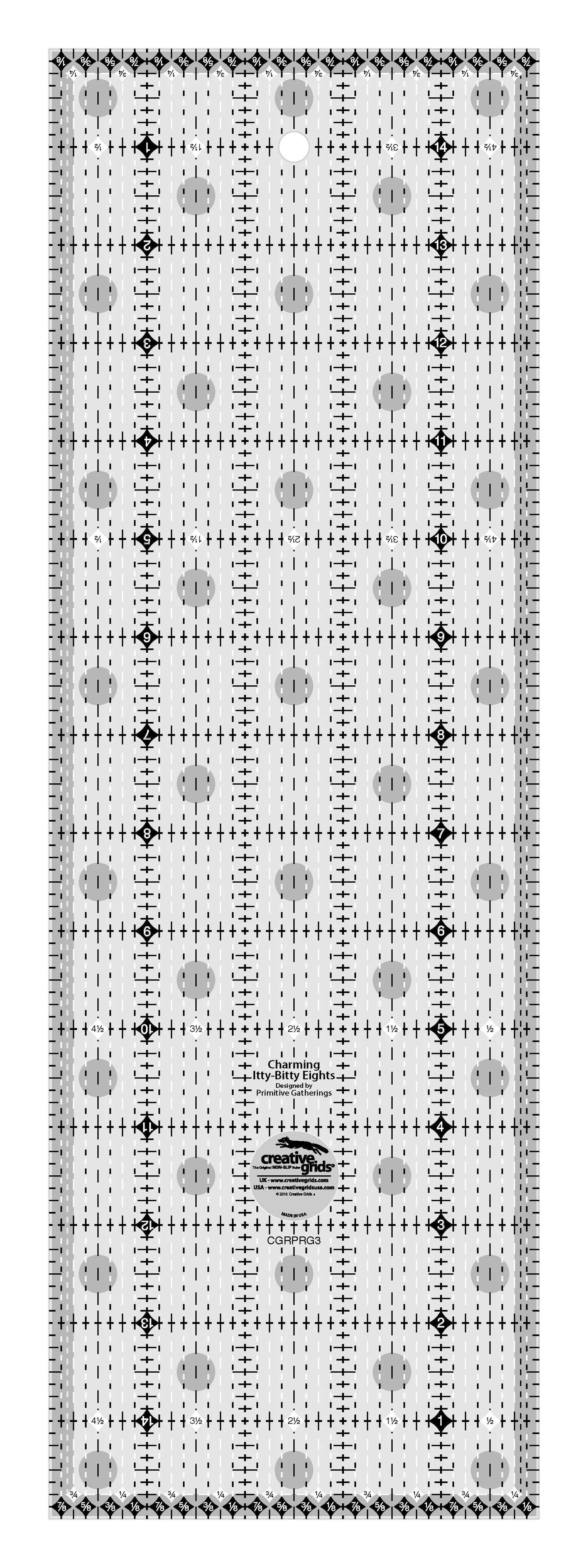 Creative Grids Charming Itty-Bitty Eights 5in x 15in Quilt Ruler