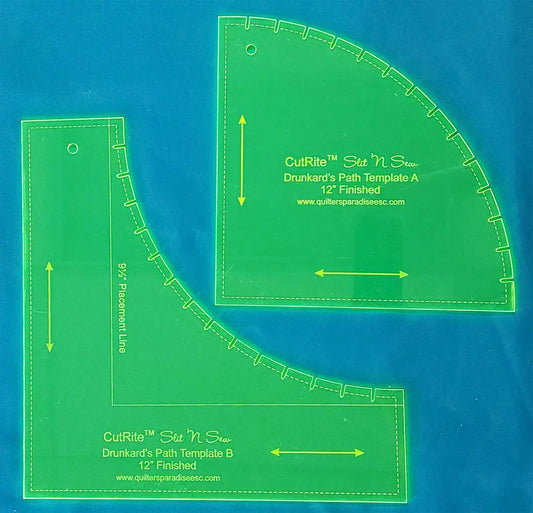 CutRite Slit N Sew Drunkards Path 12in Finished Template