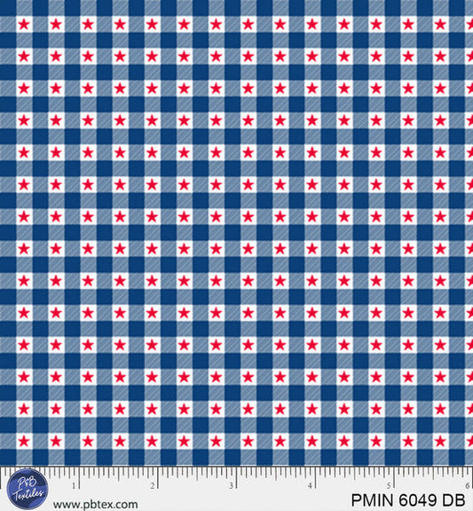 Dark Blue Patriotic Minis PMIN-6049-DB Cotton 44/45 Fabric Per Yard
