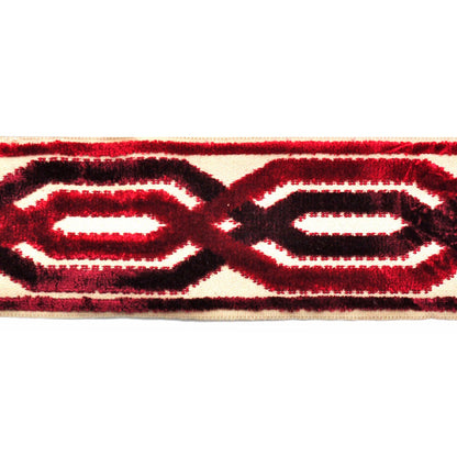 Decorative Chenille Trim Tape - 3 1/2" Width (25 Yard Roll) - BR-7524-22 Red/Wine Red