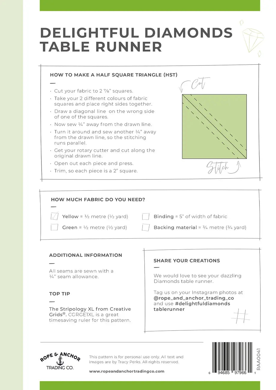 Delightful Diamonds Table Runner