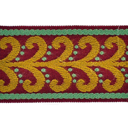Elegance Collection - 2" width Braid (25 Yard Roll) - BR-7091-17/14 Wine and Gold