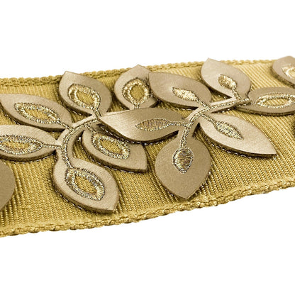 Embossed Floral Decorative Trim Tape - 3" Width (25 Yard Roll) - BR-7537-10 Gold
