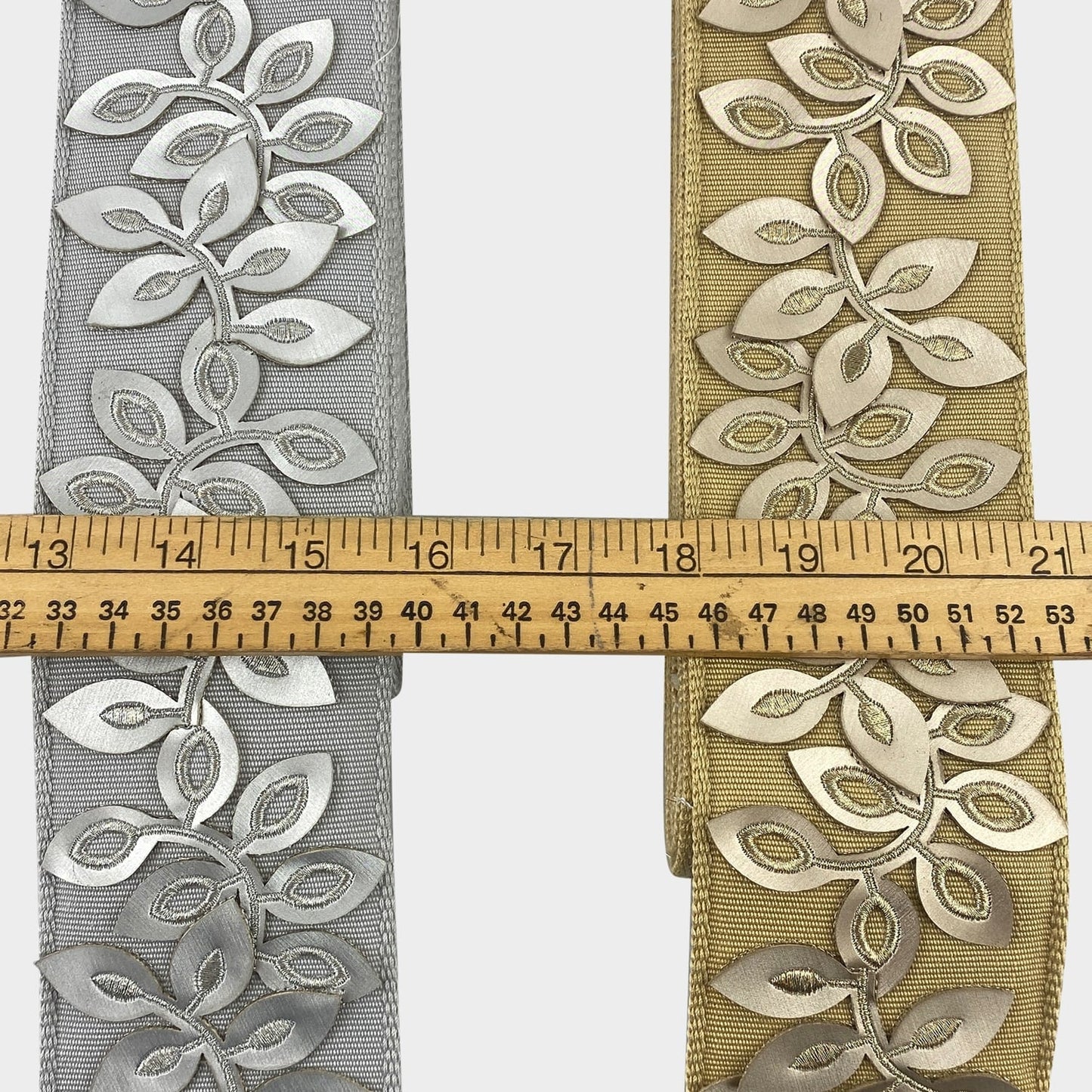 Embossed Floral Decorative Trim Tape - 3" Width (25 Yard Roll) - BR-7537-11 Silver
