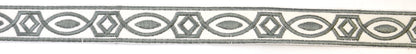 Embroidered Decorative Woven Trim Tape - 1 1/4" Width (25 Yard Roll) - BR-7339-49 Charcoal