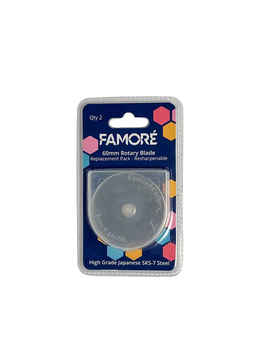 Famoré 60mm Rotary Cutter Replacement Blades - Count 2