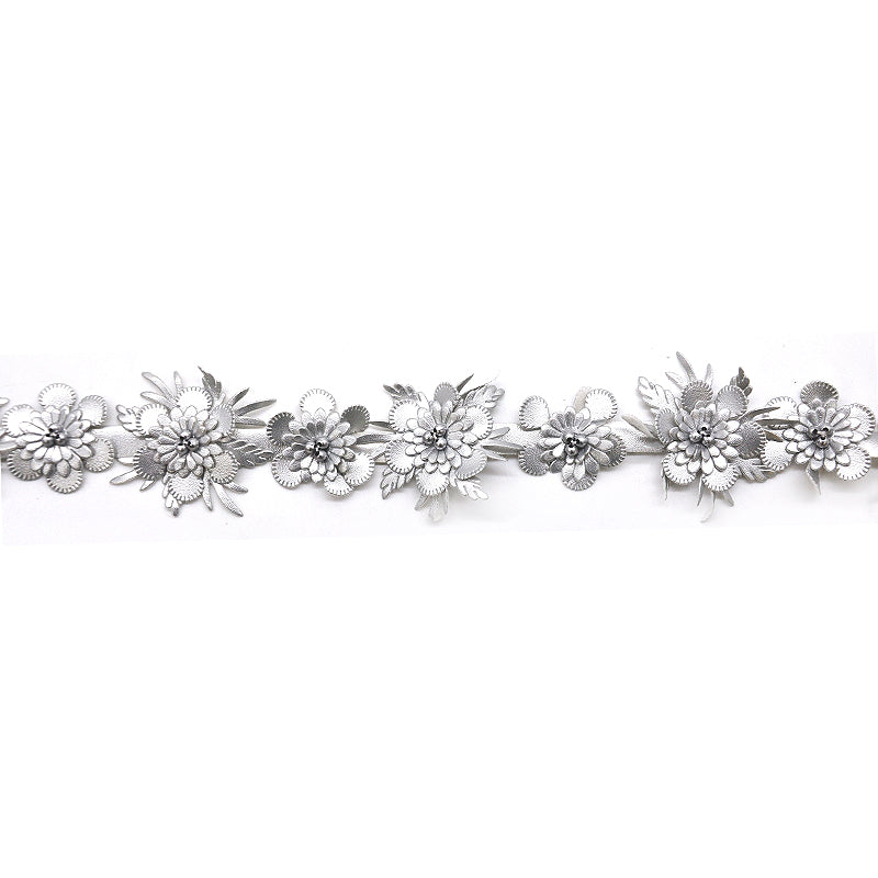 Floral Vinyl Trim - 2" Width (10 Yard Roll) - BFV-50-11 Silver