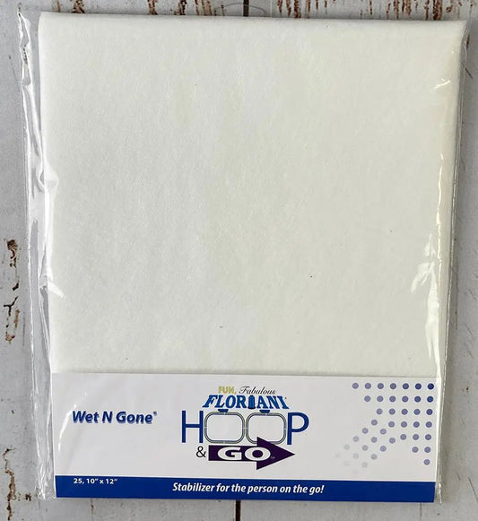 Floriani Hoop N Go 10" Wet N Gone -FWG 10"x12"-25 PK